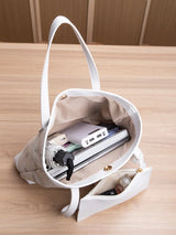 Sac à mains femmes 2 pièces blanc marbre