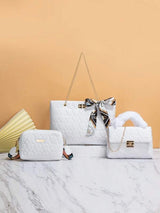 3 pièces Sac À Bandoulière Cœur Matelassé femmes