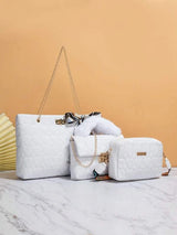 3 pièces Sac À Bandoulière Cœur Matelassé femmes