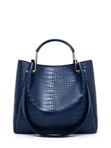 4 pièces Sac À Main À La Mode Unicolore En Cuir PU Motif Crocodile Vintage