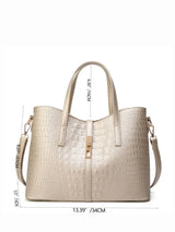3 pièces Sac pour femmes en relief de Crocodile