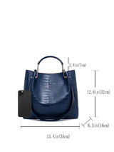 4 pièces Sac À Main À La Mode Unicolore En Cuir PU Motif Crocodile Vintage