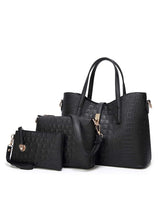 3 pièces Sac pour femmes en relief de Crocodile
