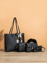4 pièces Sac À Bandoulière Porte-Monnaie Motif Matelassé