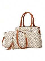 Sac Combiné Minimaliste et Élégant en Cuir Pu pour Femmes